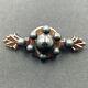 Vtg Black and Brown Bakelite Bead Antique Ladies Pin Brooch